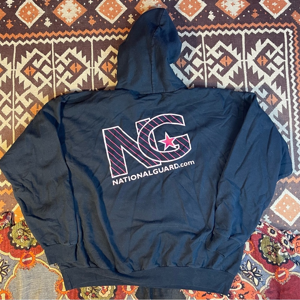 National Guard Pink Modern NG Back Logo Pullover Hoodie XL
